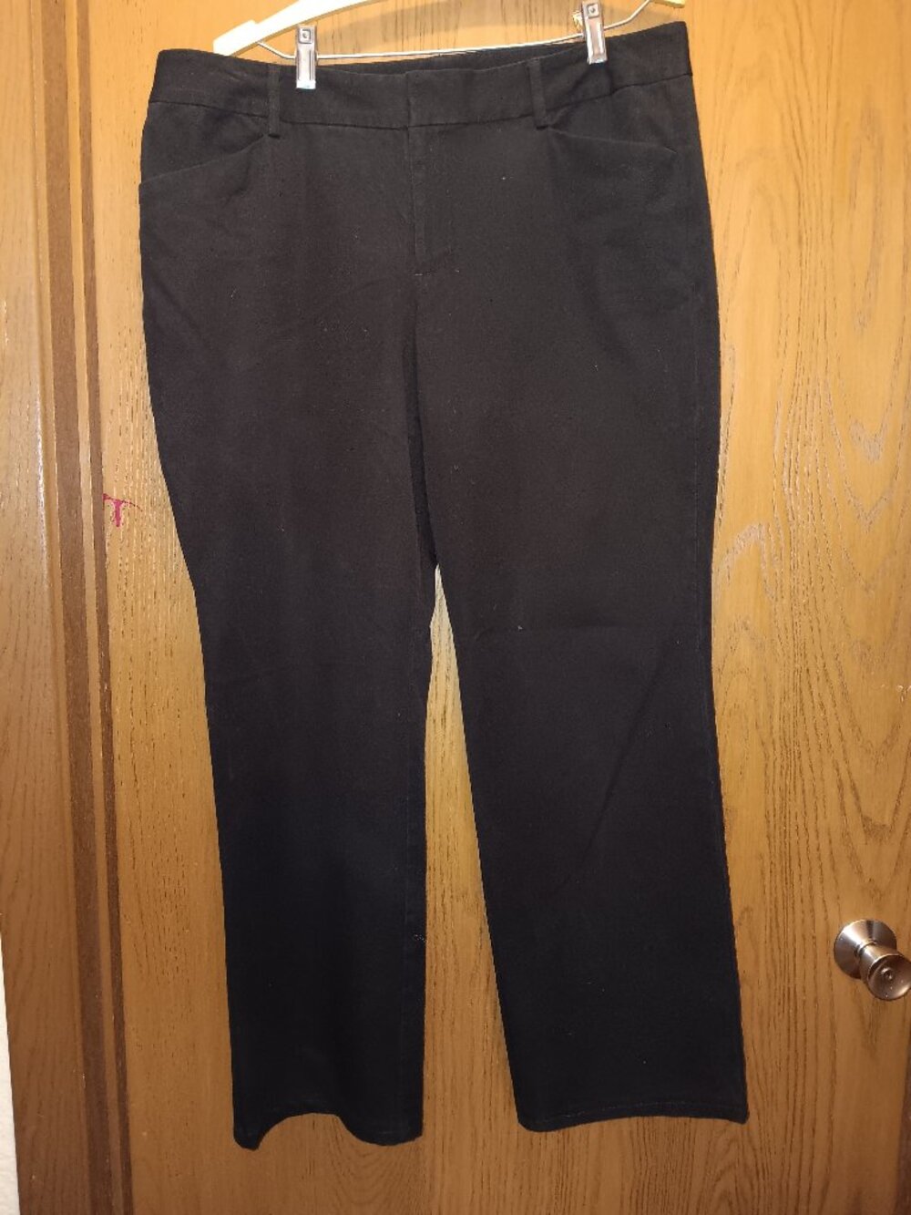 Eddie Bauer Women's 'Mercer Fit' Black Stretch Straight Leg Pockets Pants sz 12